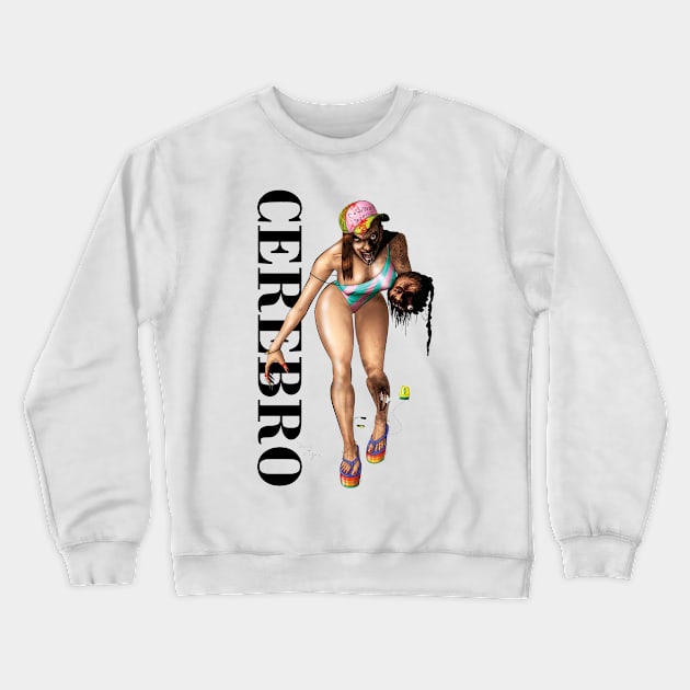 Zombie Girl Crewneck Sweatshirt by DougSQ